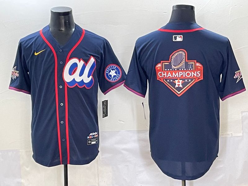 Men 2025 Houston Astros Blank Drak Blue All star Nike MLB Jersey style 10->houston astros->MLB Jersey